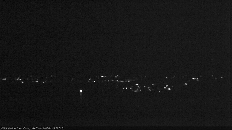 Lake Travis webcam, February 11, 2018 10:00 PM CT