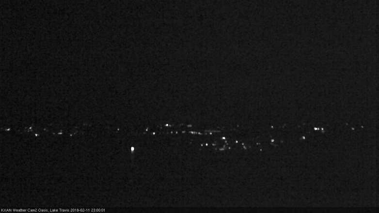 Lake Travis webcam, February 11, 2018 10:30 PM CT