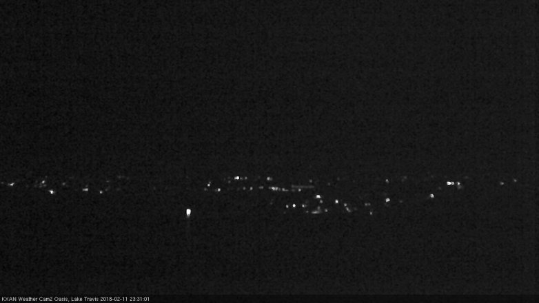 Lake Travis webcam, February 11, 2018 10:35 PM CT