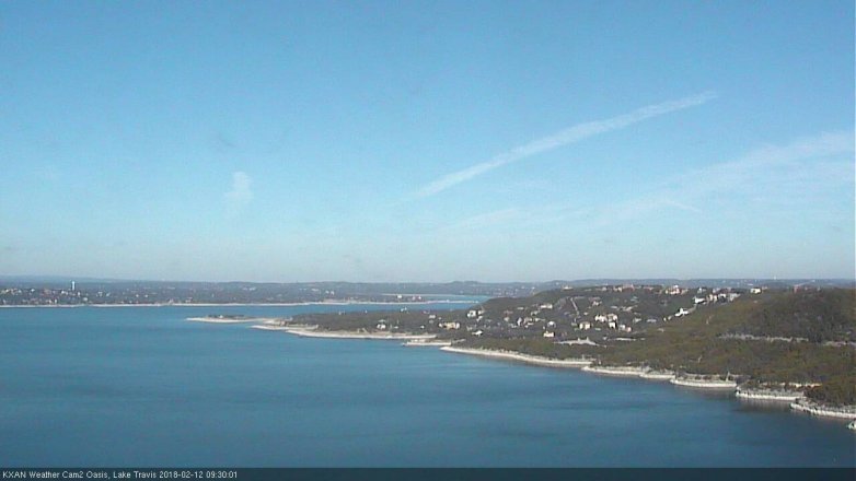 Lake Travis webcam, February 12, 2018 9:00 AM CT
