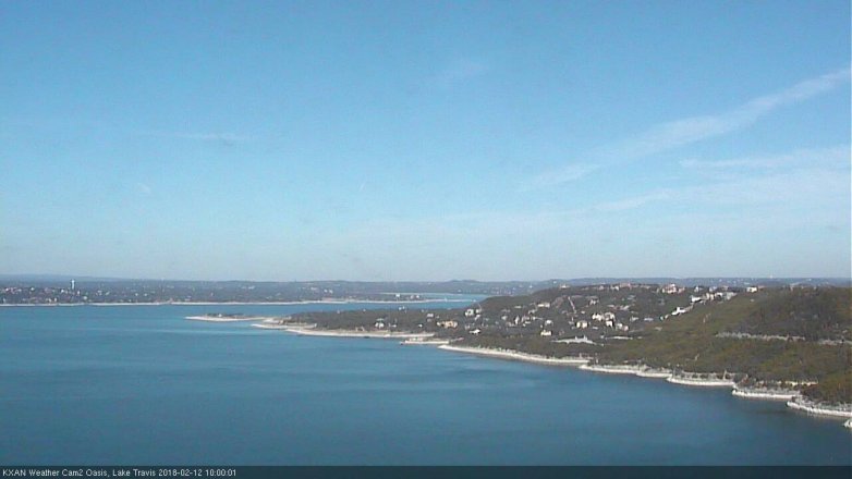 Lake Travis webcam, February 12, 2018 9:25 AM CT