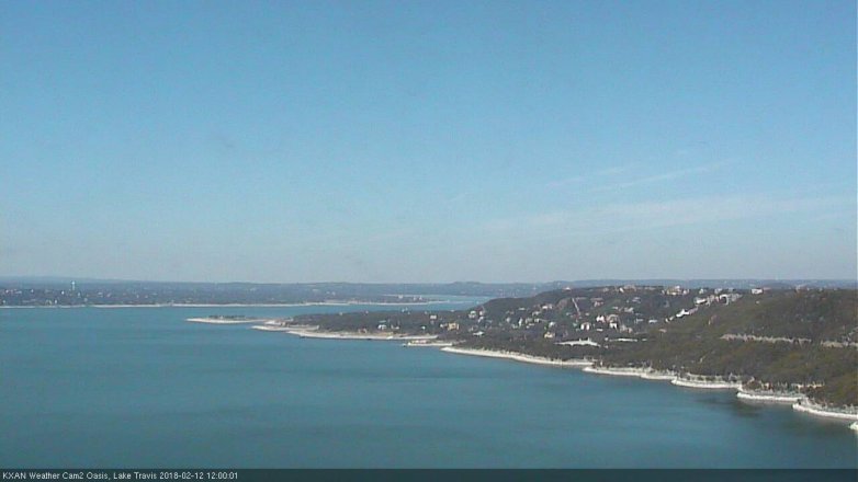 Lake Travis webcam, February 12, 2018 11:30 AM CT
