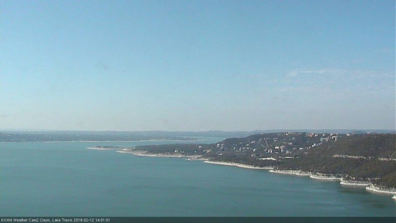 Lake Travis webcam, February 12, 2018 1:15 PM CT