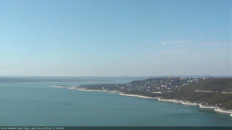 Lake Travis webcam, February 12, 2018 1:30 PM CT