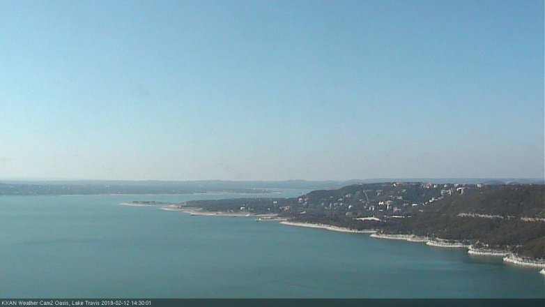 Lake Travis webcam, February 12, 2018 1:35 PM CT