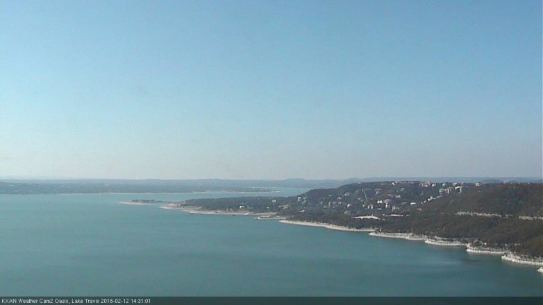 Lake Travis webcam, February 12, 2018 1:55 PM CT