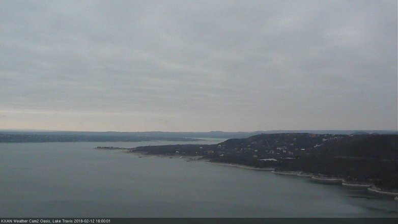 Lake Travis webcam, February 12, 2018 3:25 PM CT