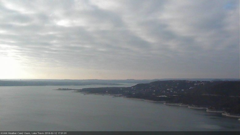 Lake Travis webcam, February 12, 2018 4:30 PM CT