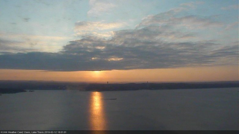 Lake Travis webcam, February 12, 2018 5:25 PM CT