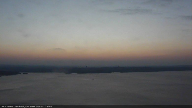 Lake Travis webcam, February 12, 2018 5:55 PM CT