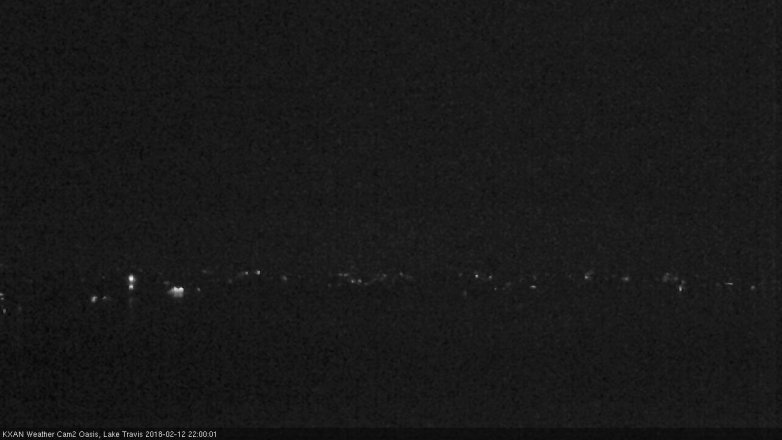 Lake Travis webcam, February 12, 2018 9:05 PM CT