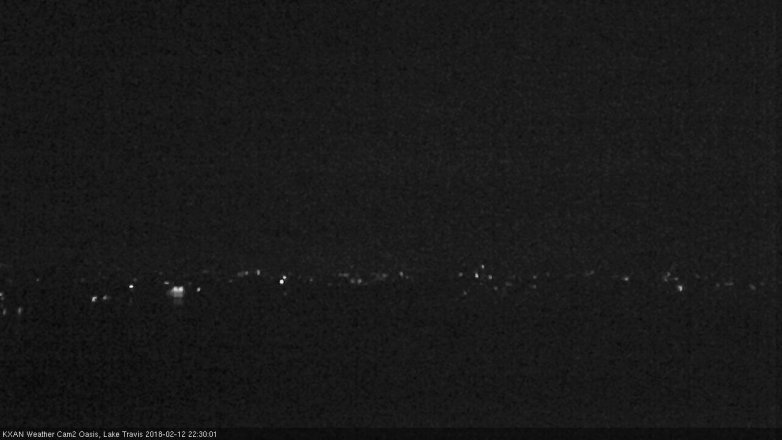 Lake Travis webcam, February 12, 2018 9:45 PM CT