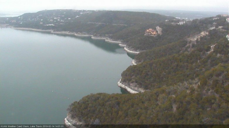 Lake Travis webcam, February 14, 2018 1:05 PM CT