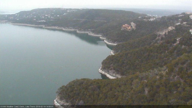 Lake Travis webcam, February 14, 2018 1:15 PM CT