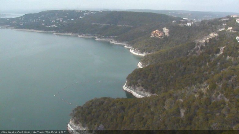 Lake Travis webcam, February 14, 2018 1:55 PM CT