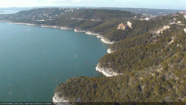 Lake Travis webcam, February 14, 2018 3:15 PM CT