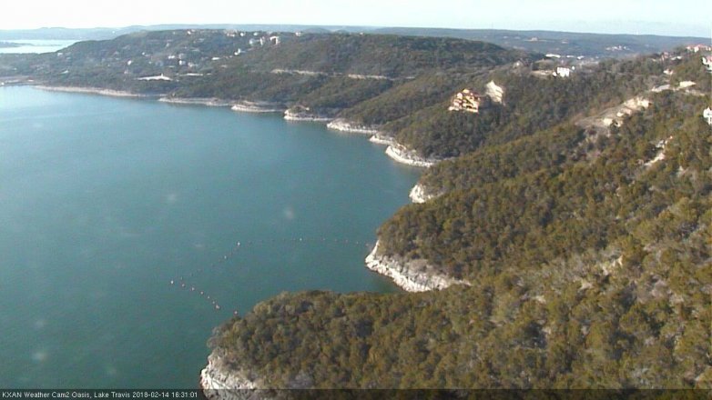 Lake Travis webcam, February 14, 2018 3:35 PM CT