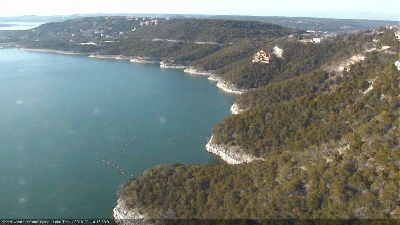 Lake Travis webcam, February 14, 2018 3:40 PM CT
