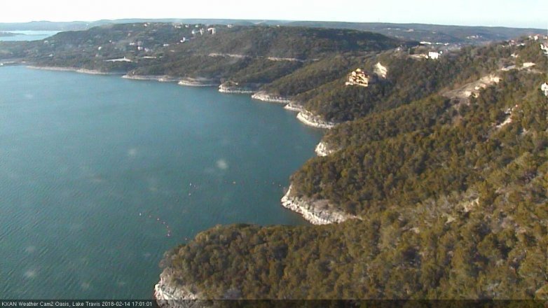 Lake Travis webcam, February 14, 2018 4:15 PM CT