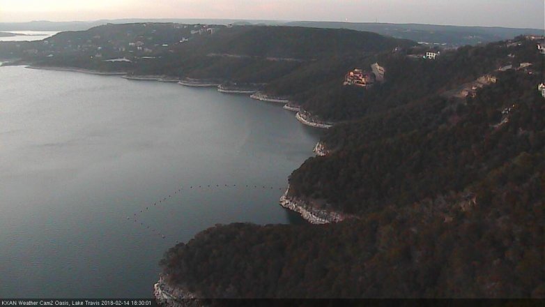 Lake Travis webcam, February 14, 2018 5:40 PM CT