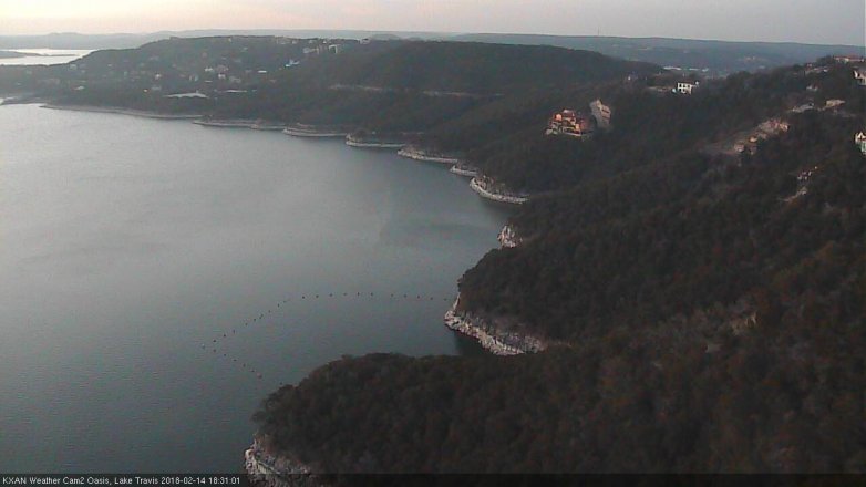Lake Travis webcam, February 14, 2018 5:45 PM CT