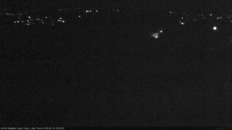 Lake Travis webcam, February 14, 2018 7:30 PM CT
