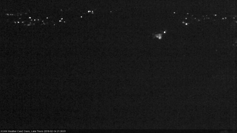 Lake Travis webcam, February 14, 2018 9:00 PM CT