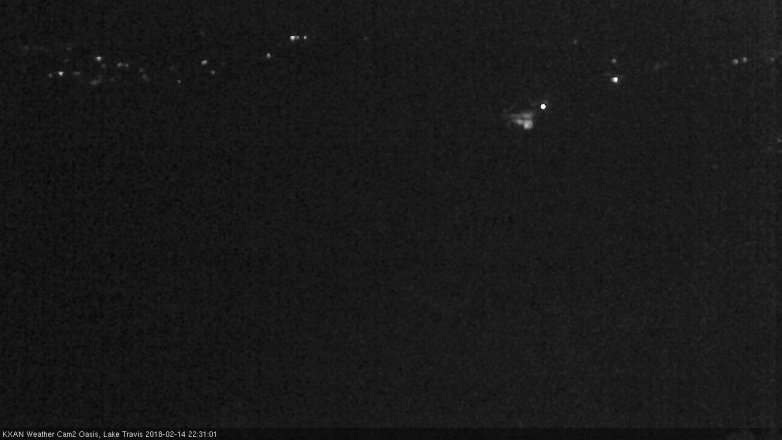 Lake Travis webcam, February 14, 2018 9:40 PM CT