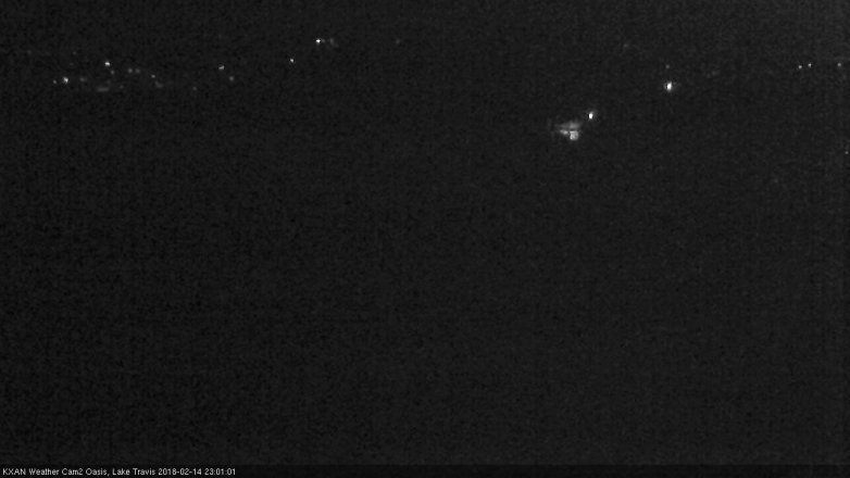 Lake Travis webcam, February 14, 2018 10:15 PM CT