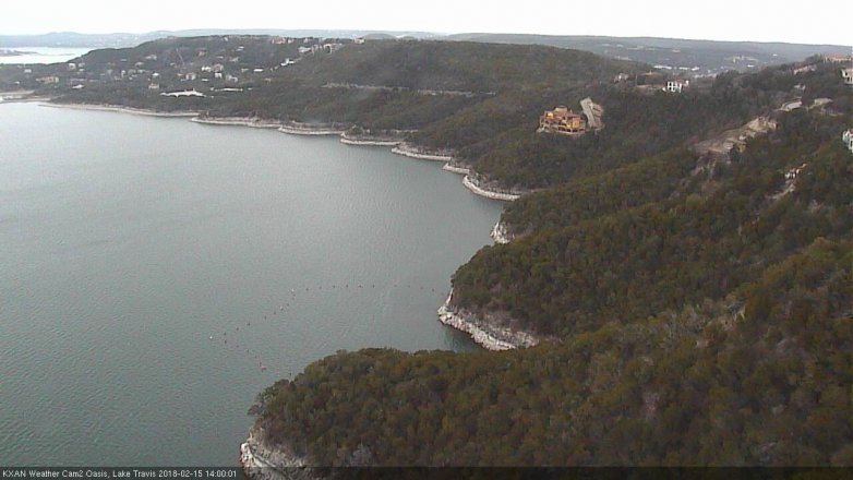 Lake Travis webcam, February 15, 2018 1:15 PM CT
