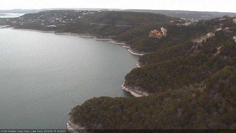 Lake Travis webcam, February 15, 2018 4:00 PM CT