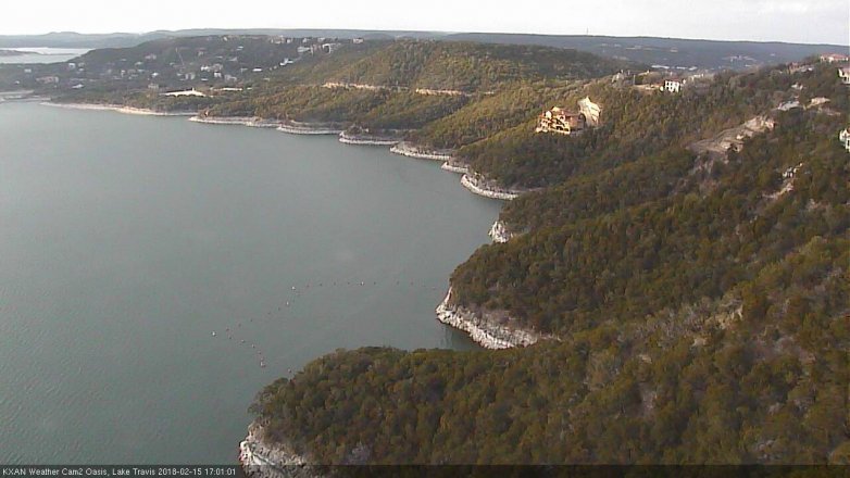 Lake Travis webcam, February 15, 2018 4:15 PM CT