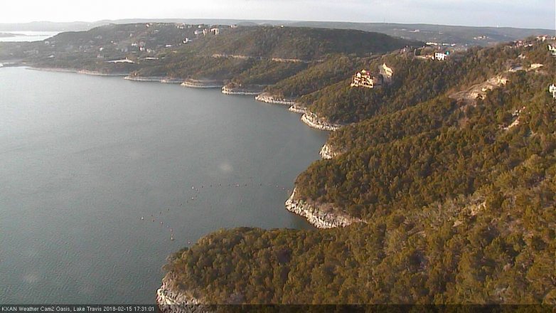 Lake Travis webcam, February 15, 2018 4:40 PM CT