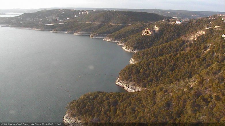 Lake Travis webcam, February 15, 2018 4:55 PM CT