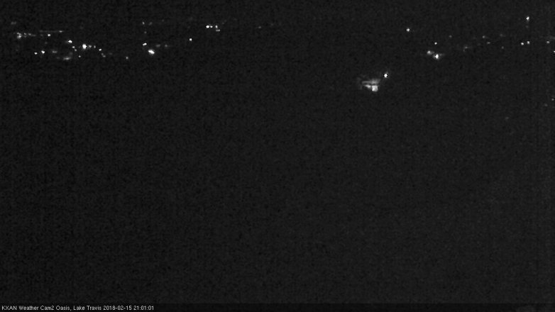 Lake Travis webcam, February 15, 2018 8:05 PM CT