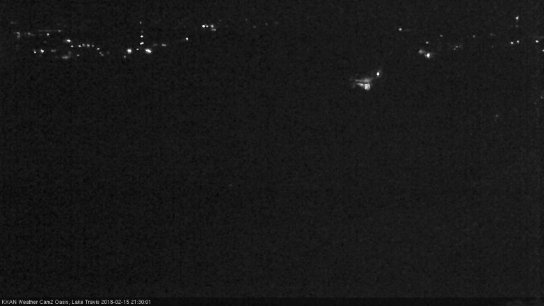 Lake Travis webcam, February 15, 2018 8:45 PM CT