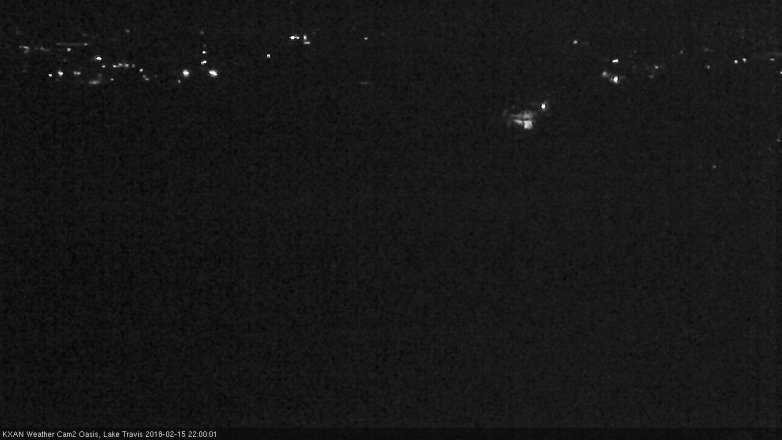 Lake Travis webcam, February 15, 2018 9:30 PM CT