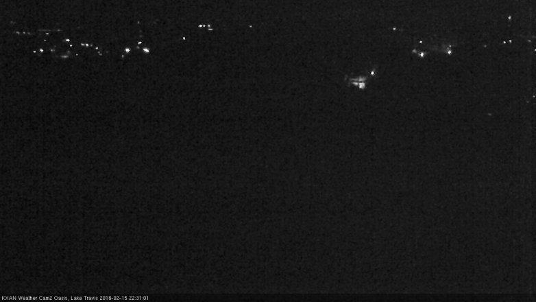 Lake Travis webcam, February 15, 2018 9:40 PM CT