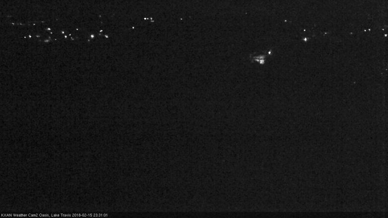 Lake Travis webcam, February 15, 2018 10:50 PM CT