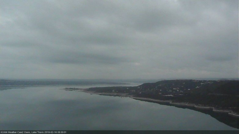 Lake Travis webcam, February 16, 2018 9:00 AM CT