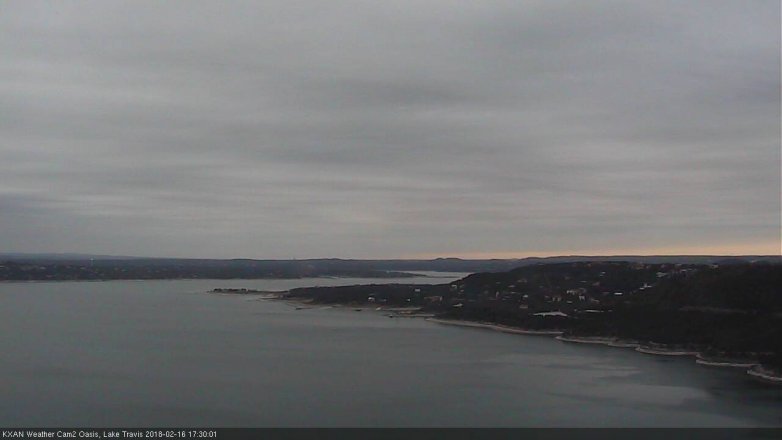 Lake Travis webcam, February 16, 2018 4:55 PM CT