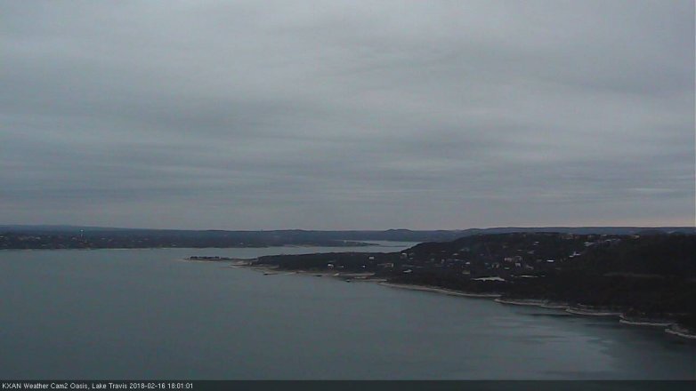 Lake Travis webcam, February 16, 2018 5:30 PM CT