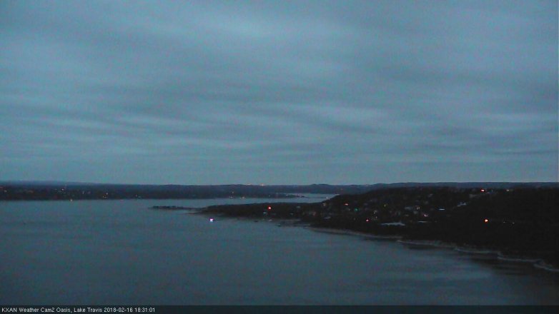 Lake Travis webcam, February 16, 2018 5:35 PM CT