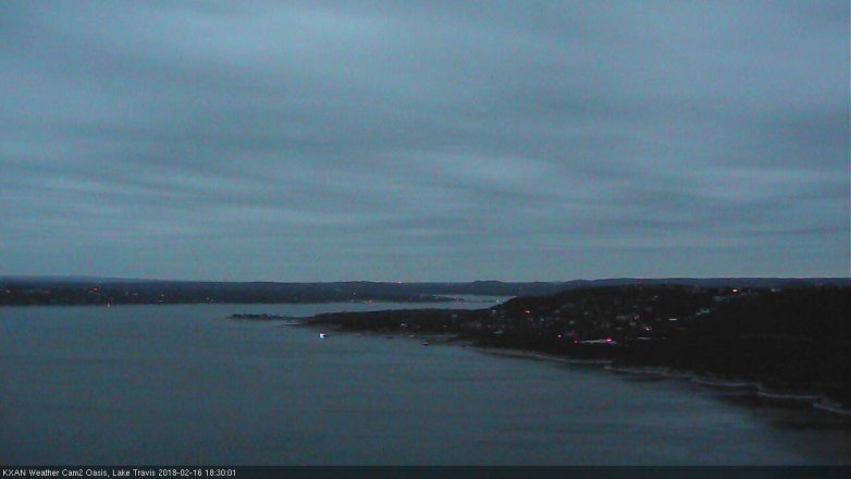 Lake Travis webcam, February 16, 2018 5:40 PM CT