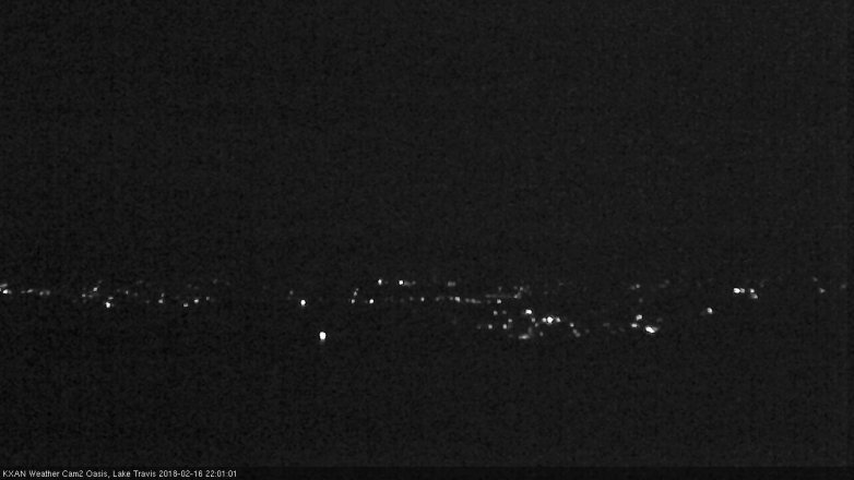 Lake Travis webcam, February 16, 2018 9:05 PM CT