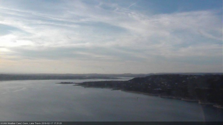 Lake Travis webcam, February 17, 2018 4:35 PM CT