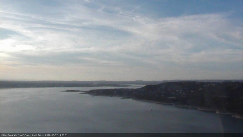 Lake Travis webcam, February 17, 2018 4:50 PM CT