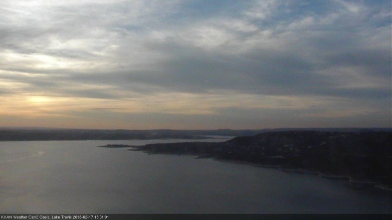Lake Travis webcam, February 17, 2018 5:30 PM CT