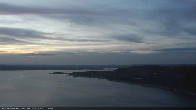 Lake Travis webcam, February 17, 2018 6:00 PM CT