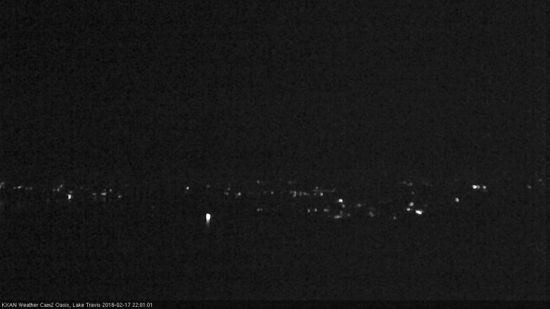 Lake Travis webcam, February 17, 2018 9:15 PM CT